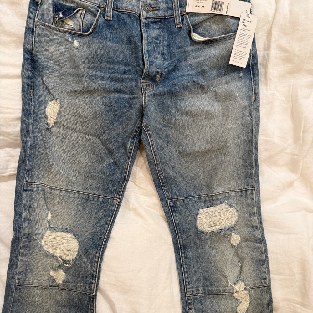 Hudson Jeans Blue Skinny Distressed Denim
